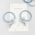 【137】ミニヘアゴム　小花　レジン　ラメ　水色　キッズ　ベビー　子供　花　ハンドメイド
