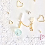 ［再販］曇り水色とハート イヤホンジャック&充電口アクセサリー