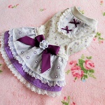 ☆Sサイズ☆紫小花のラウンドヨークワンピ