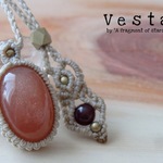 ⋆*❁*⋆ฺ｡*Vesta･:* ೫̥♡*サンストーンマクラメペンダント･:*+.