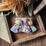 【sale】button × ribbon ﾎﾞﾀﾝﾋﾟｱｽ  ﾎﾞﾀﾝ ｲﾔﾘﾝｸﾞ 刺繍ﾘﾎﾞﾝ ｲﾝﾄﾞ刺繍 ﾘﾎﾞﾝﾀｯｾﾙ