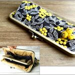 "oyakogama"親子がま口長財布　【ぽこぽこ木の実刺繍】