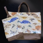 レッスンバッグ　シューズバッグセット　ウミガメ図鑑　亀　入園入学