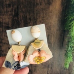 【くすみカラーが好きな方へ】beige marble 刺繍ﾀｯｾﾙ