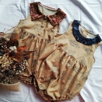 【ウィリアムモリス生地の襟】出産祝いにもオススメ♩baby服（ロンパース） 80㎝