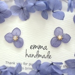 ブルーラベンダー紫陽花のお呼ばれピアス/イヤリング