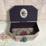 カルトナージュ　マスクケース　プチポワン　薔薇刺繍