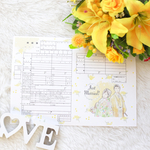 [データ販売]似顔絵付き 婚姻届[ミモザ]