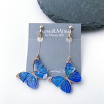 【金具変更可】MサイズPapillonモルフォ蝶イヤリングNo.5