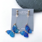 【金具変更可】MサイズPapillonモルフォ蝶イヤリングNo.4