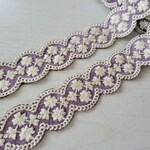 〖50cm〗インド刺繍リボン <商品No.468 パープル> 