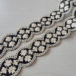 〖50cm〗インド刺繍リボン <商品No.468 ブラック> 