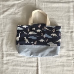 お道具袋♡恐竜×水色♡デコレクションズ 入学 ミニ レッスンバック 辞書バック