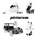 お一人様用 アイコン 待ち受け プレゼント 線画 イラストオーダー