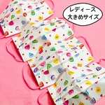 キャンディハート柄マスク　4枚セット　普通サイズ　ノーズワイヤー入り　使い捨て　送料無料　ピンク　赤　白　ハート　はーと　バレンタイン　かわいい　パステルカラー　ラブリー　キャンディ　アメリカ　お菓子