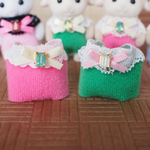 シルバニア赤ちゃん＊ロンパース グリーン＆濃いピンク　2着セット(たっち赤ちゃん用)