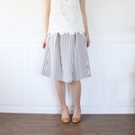 affetto ハンドメイド　ストライプ　スカート　ホワイト×ブラック