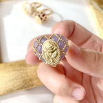 綺麗めライン「紫のハートと薔薇のリング」