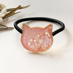 ねこと桜のヘアゴム　(B)