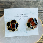 アンティークボタン　イヤリング　カラフル