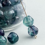 【4個】vintage 12mm ヴィンテージ　アクリル　ビーズ　マーブル　ブルー　グリーン　クリア