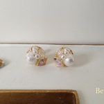 パールとカラフルシェルをちりばめて　*ピアス