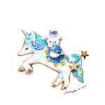 お好きな動物の手描き革製ブローチ&チャーム