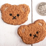 ♬2枚セット♬　もこもこ　くま　クマ　ベアー　茶色　アイロンワッペン アップリケ  タオル　サガラ