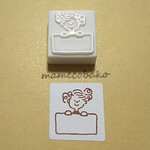 《再販》くるくるおだんごおんなのこ　ひとこと書けます：消しゴムはんこ。