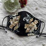 【大人イエローゴールド】繊細刺繍レースマスク☆クレンゼ☆3サイズ