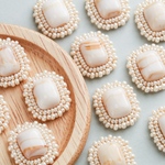 【アクセサリー加工可】ビーズ刺繍　カボション　ビーズ　アクリル　貼り付け　パール