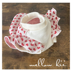 ハートニットジャガード　生成　フリル袖　タンクトップ　バレンタイン