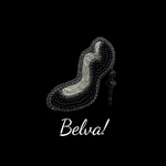 ビーズ刺繍のブローチ　-ハイヒール(ブラック)  high heel-