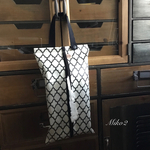 ラミネートティッシュボックスカバー　モロッカン柄(ブラック・ホワイト)