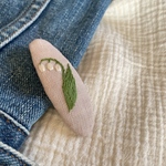 スズラン刺繍パッチンピン