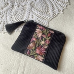 ♡new♡インド刺繍リボンのポーチ♡コーデュロイ♡