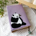 手刺繍のブックカバー/パンダ
