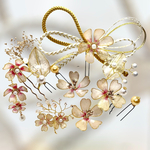 成人式 ウェディング 小さな 桜 の 髪飾り ver.GOLD ⭐︎ アメリカンフラワー