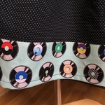 ✴︎ピンドット×レコード柄 USAコットン✴︎ブラックボリュームスカート✴︎