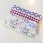 再々販*移動ポケット*ボーダーパッチ*レース*パープル*ポケットティッシュケース*120