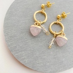 【1/21販売】ローズクォーツのフープピアス／イヤリング