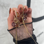組み合わせ自由♢cube beads×long chain♢earring or pierce  