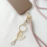 チャームがキラリ☆スマホショルダー(シェルハート)