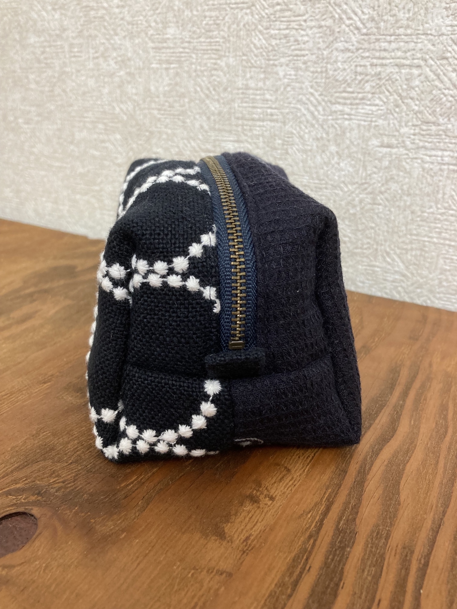 ✩little✩ミナペルホネン　ラウンドポーチ　タンバリンネイビー　はっぱ ✩little様専用✩ - メルカリ