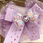 ビッグリボン♡ゆめかわたらりんりぼん♡シャカシャカ♡キラキラ♡ラベンダー♡プチギフト♡キッズリボンヘアゴム