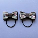 （送料込）刺繍リボン　ヘアゴム　2個セット