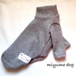 犬服 シンプルハイネック長袖セーター グレー