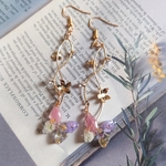 ドライフラワー バタフライ レジン ピアス/イヤリング