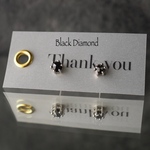 Black Diamondローズカットスタッドピアス4㎜