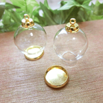 2個セット☆20mm フタ付き 球体ガラスチャーム